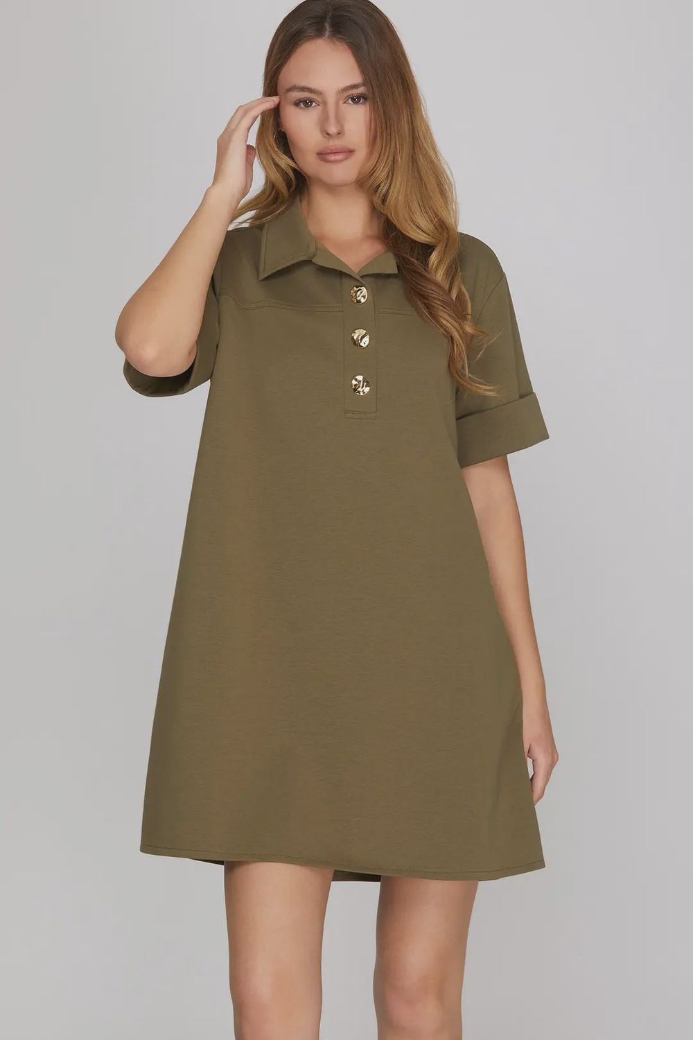 Virginia Mini Dress, Color: Olive, Size: Small