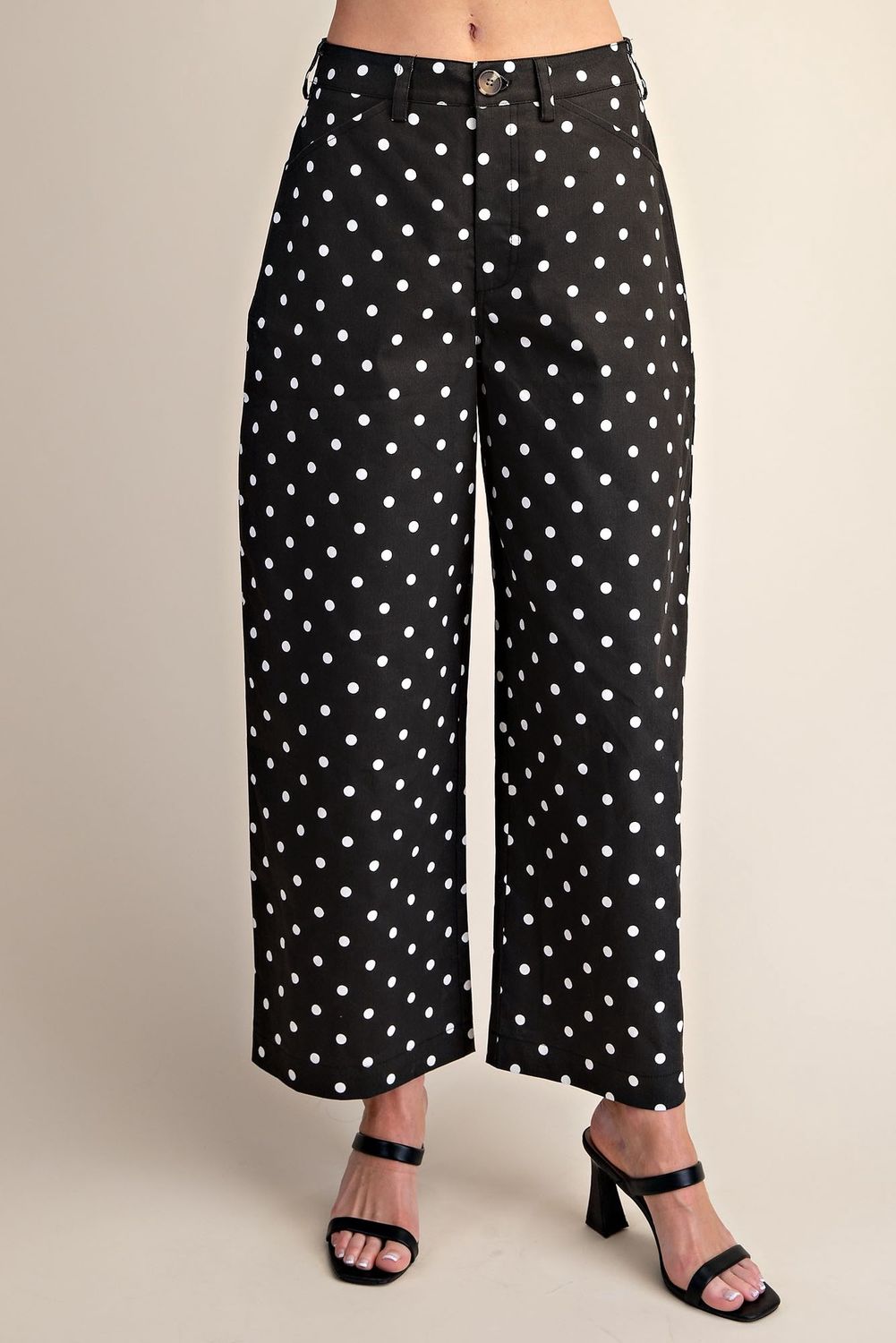Paula Polka Dot Pants, Color: Black, Size: Small
