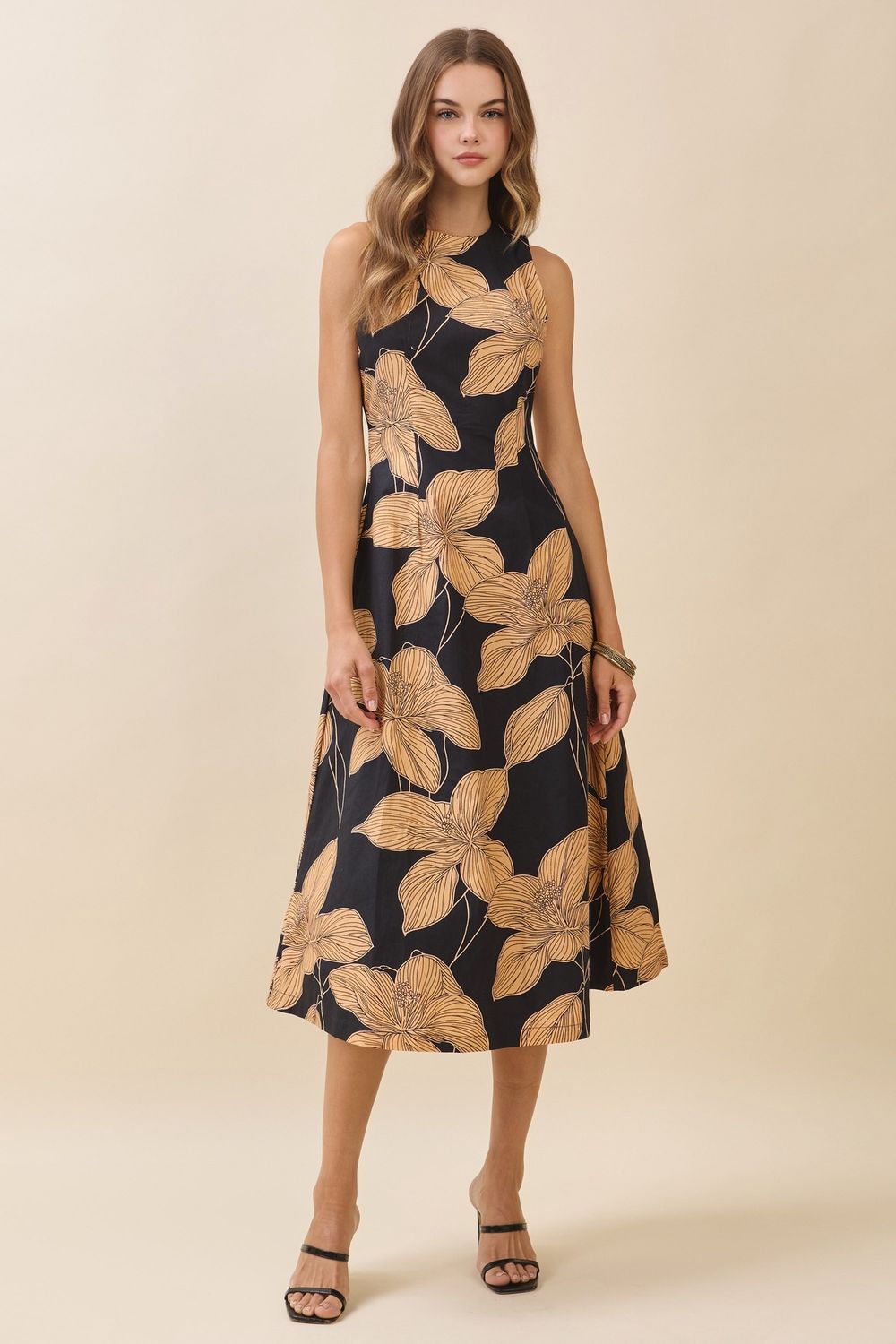 Valarie Midi Dress, Color: Black, Size: Small
