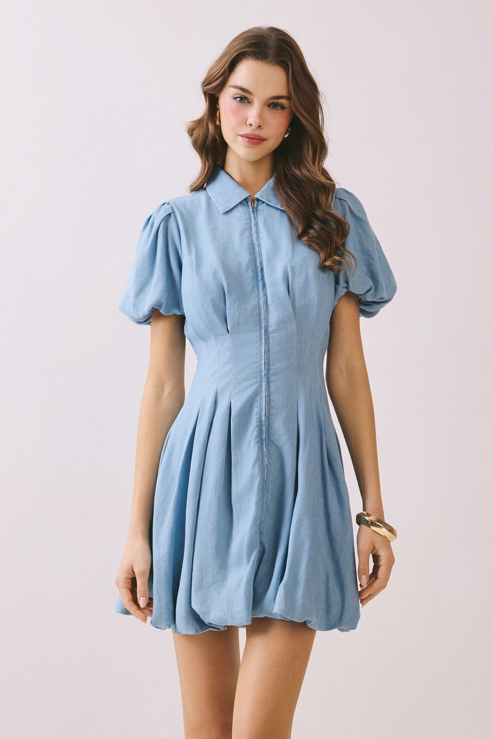 Tammy Mini Dress, Color: Light Denim, Size: Small