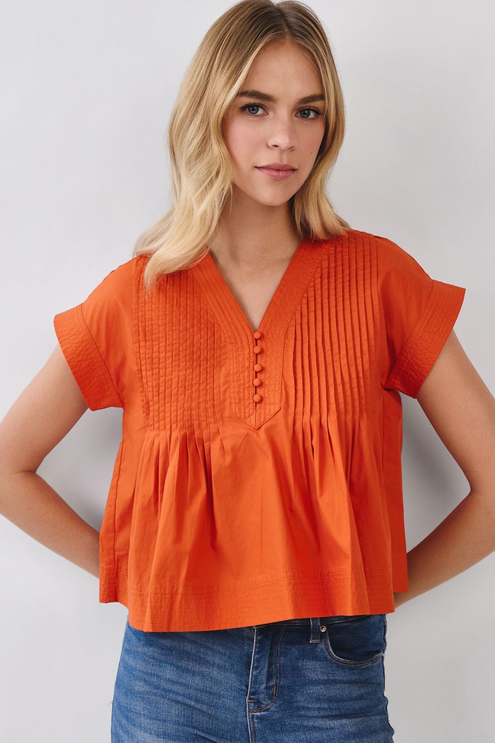 Marianne Top, Color: Orange, Size: Small