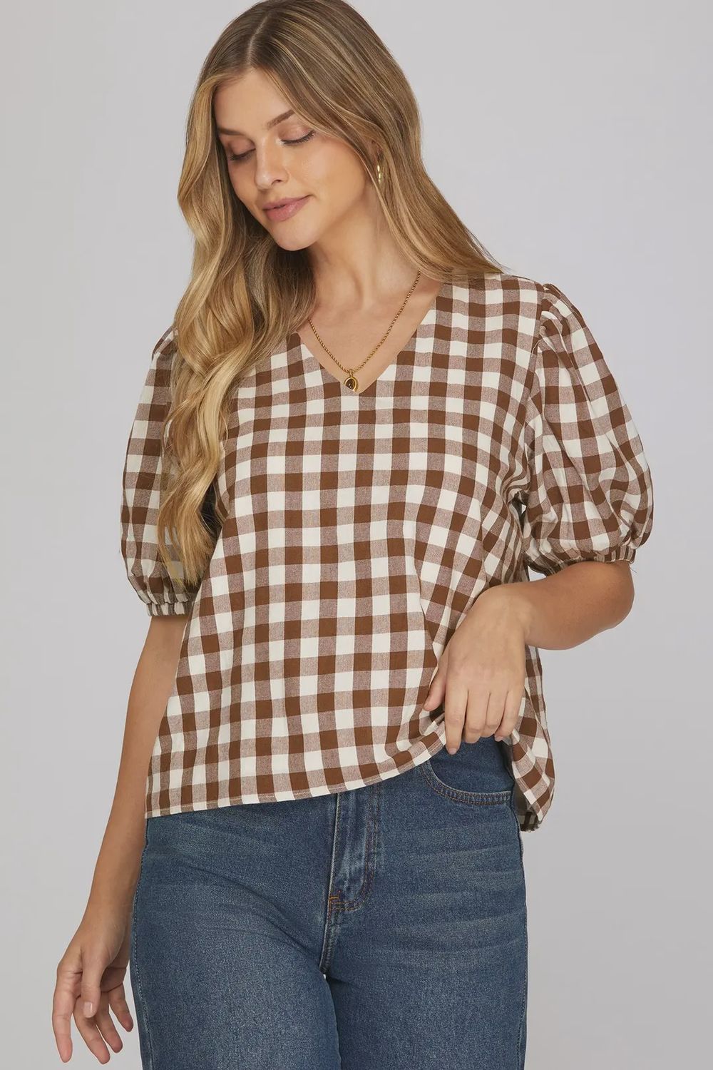 Elli Top, Color: Brown, Size: Small