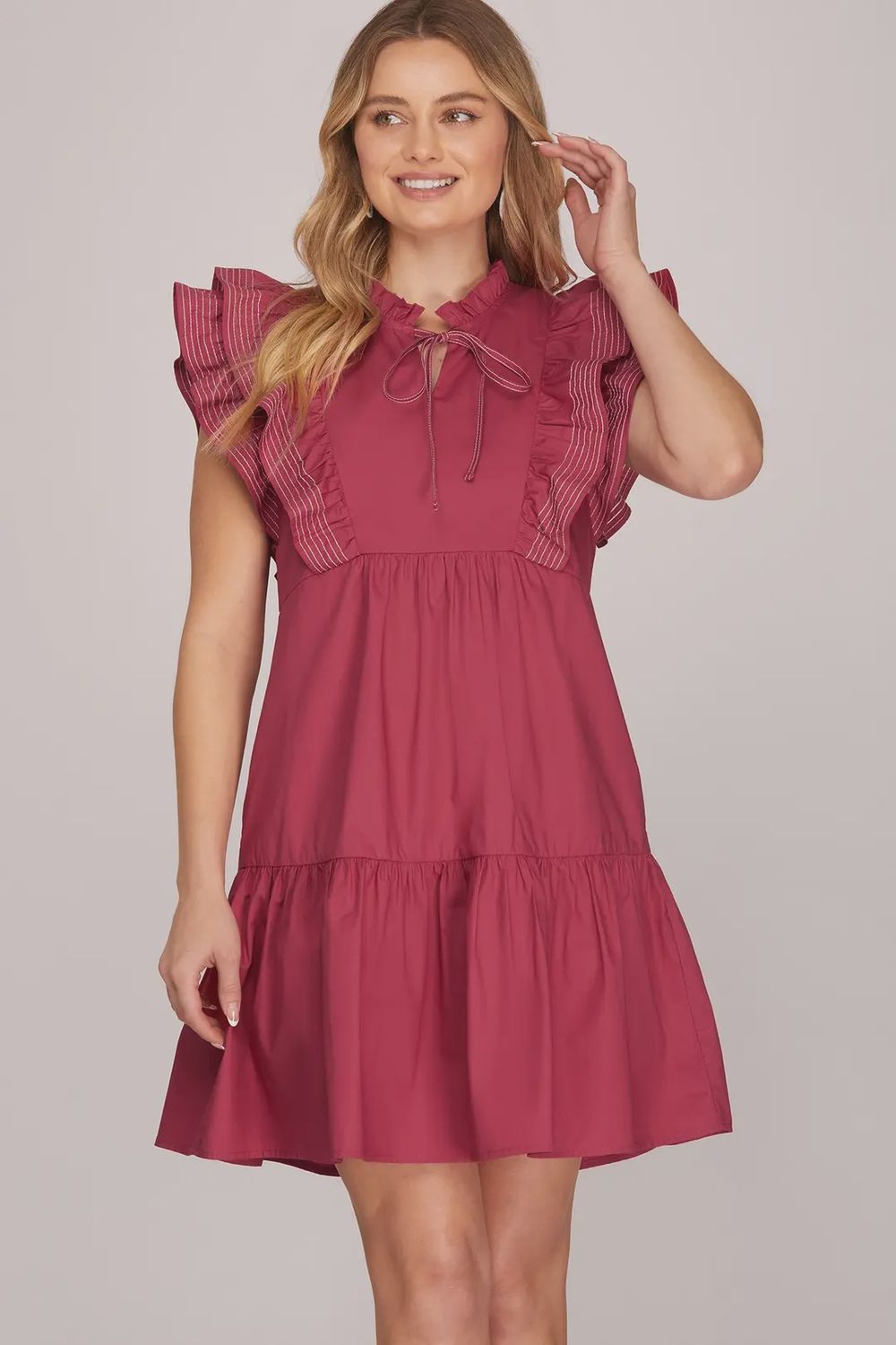 Brendlee Dress, Color: Berry, Size: Small