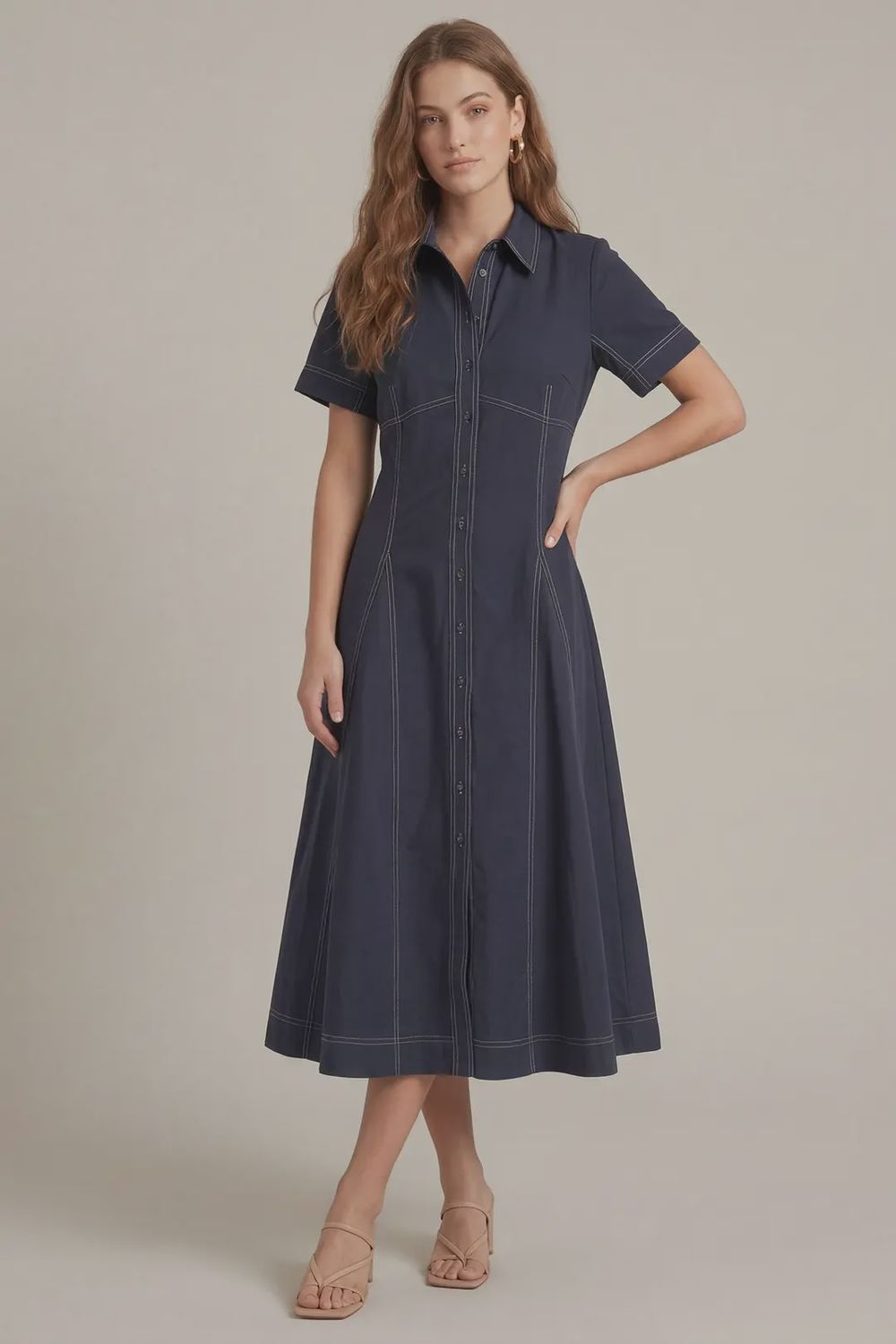 Candace Tailored Dress, Color: Navy, Size: Small