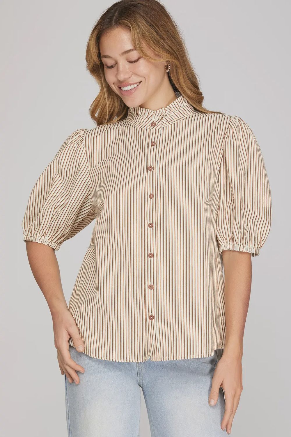Sydnee Top, Color: Brown, Size: Small