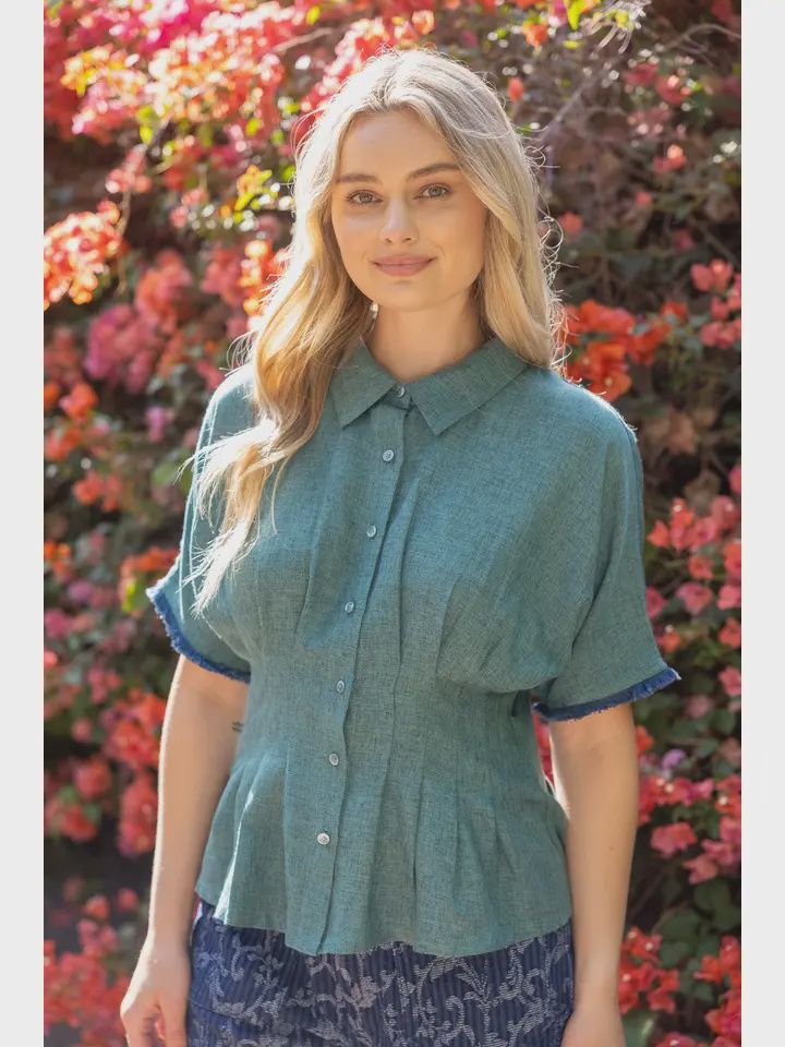 Julie Paige Top, Color: Hunter Green, Size: Small