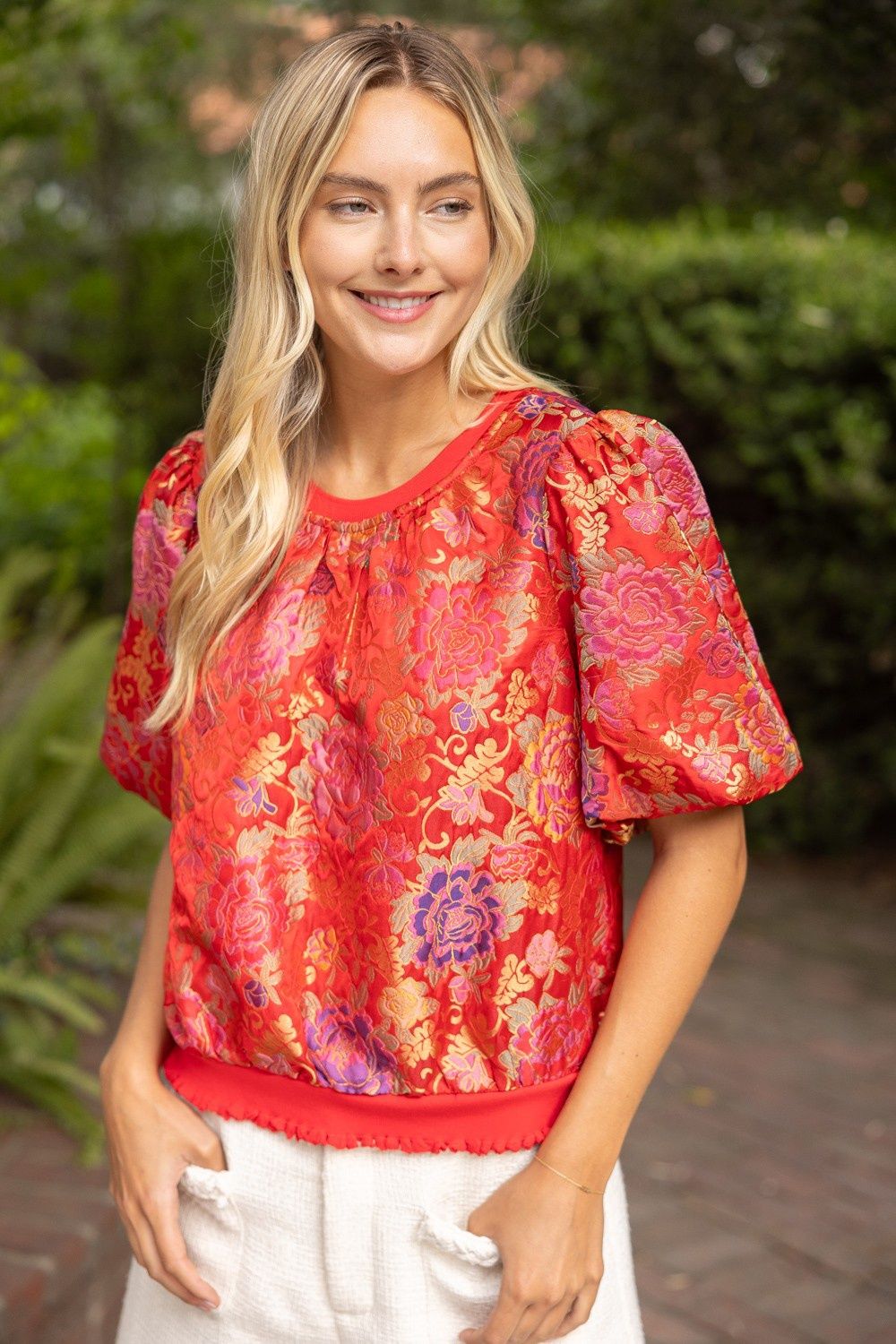 Sarah Blouse, Color: Red, Size: Small