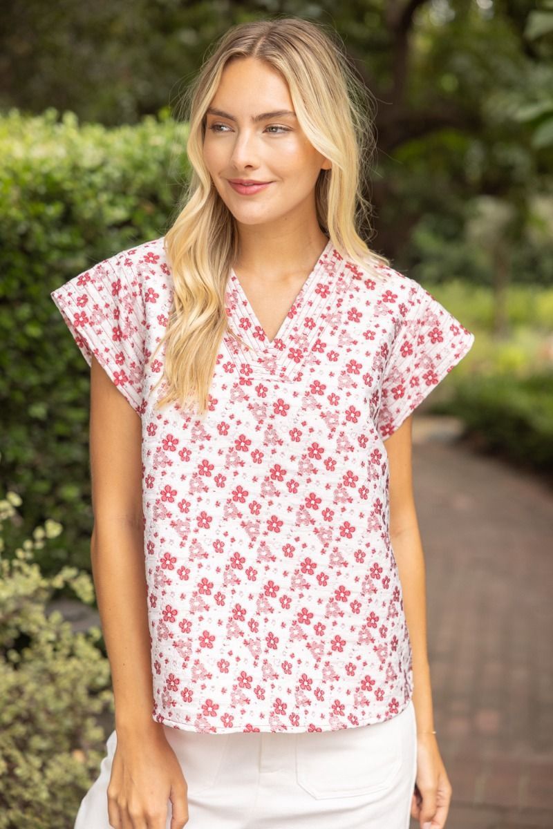 Maria Blouse, Color: Red, Size: Small