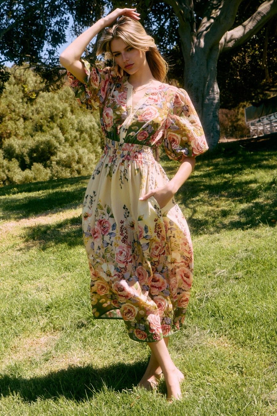 Suzy Midi Dress, Color: Spring Garden, Size: Small