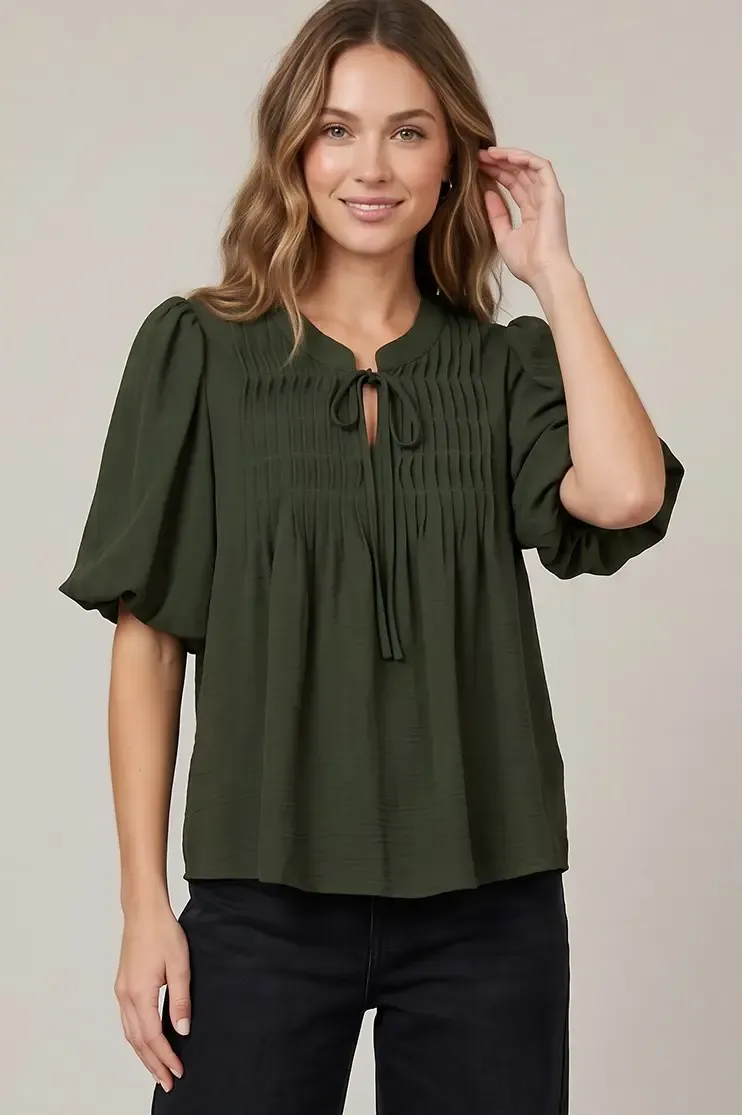 Randi Top, Color: Olive, Size: Small
