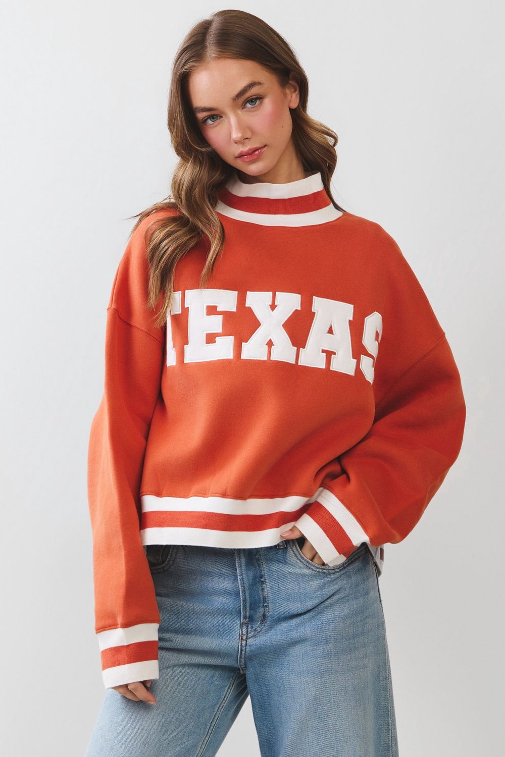 Texas Pullover, Color: Orange, Size: Small