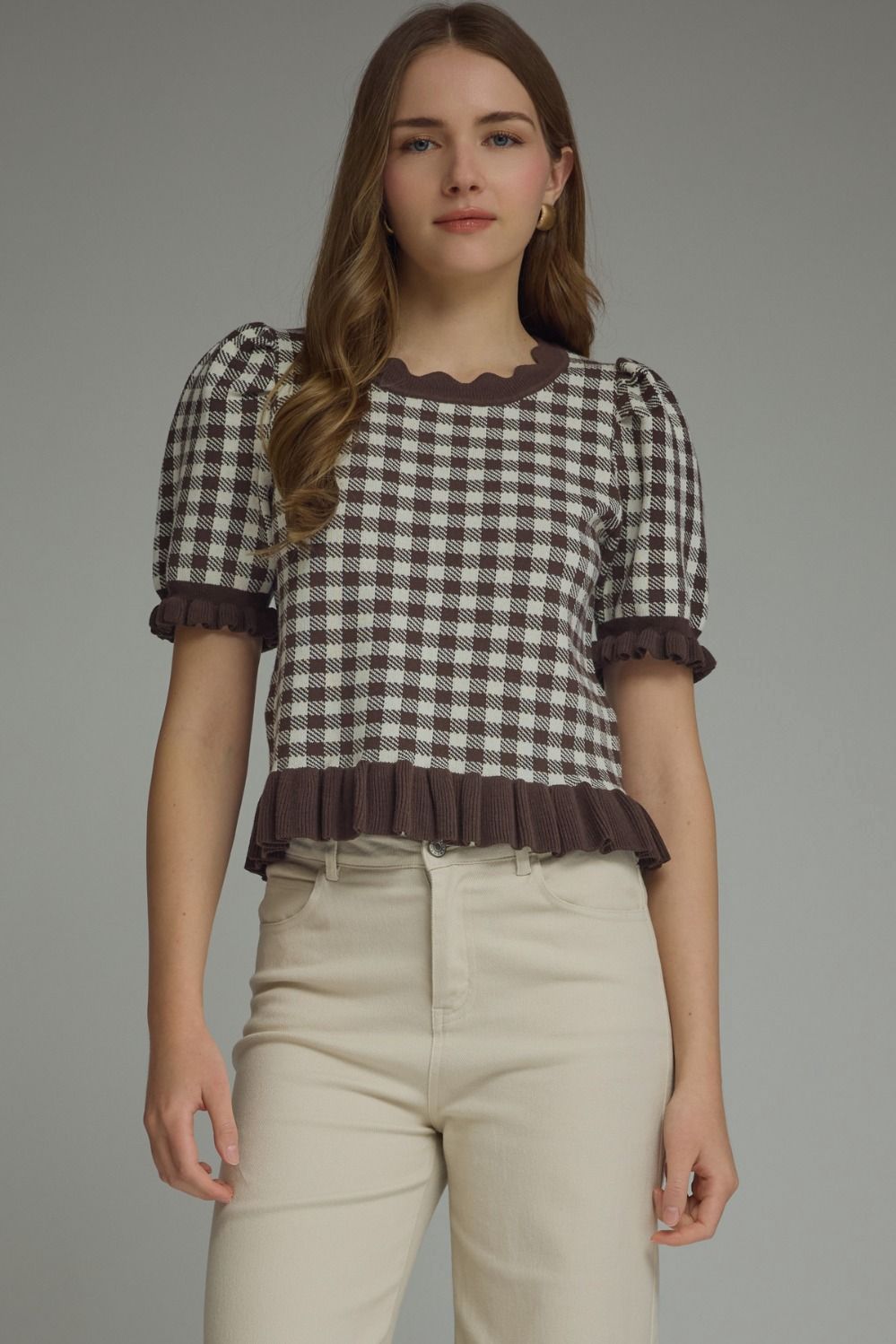 Jessie Top, Color: Brown, Size: Small