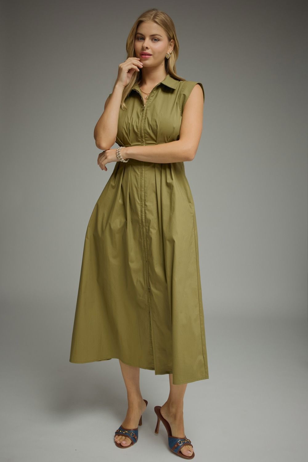Cella Dress, Color: Olive, Size: Small