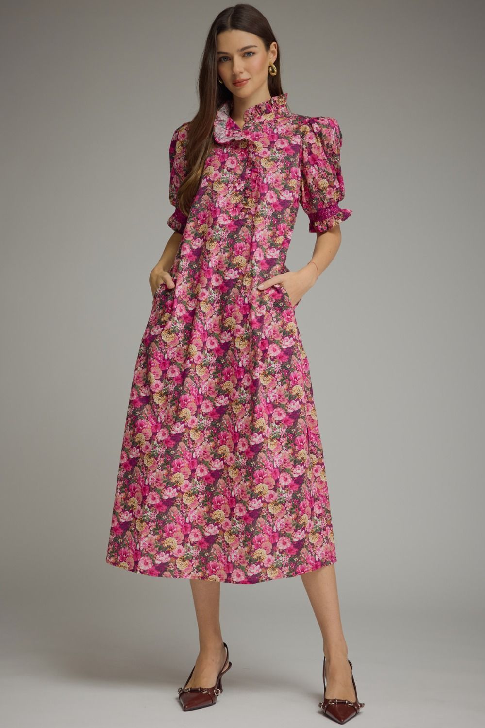 Marianna Dress, Color: Magenta, Size: Small