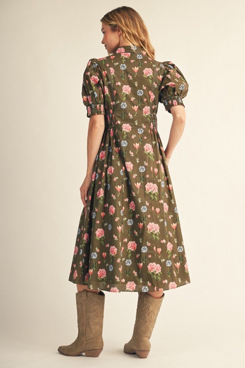 Wana Dress, Color: Olive, Size: small