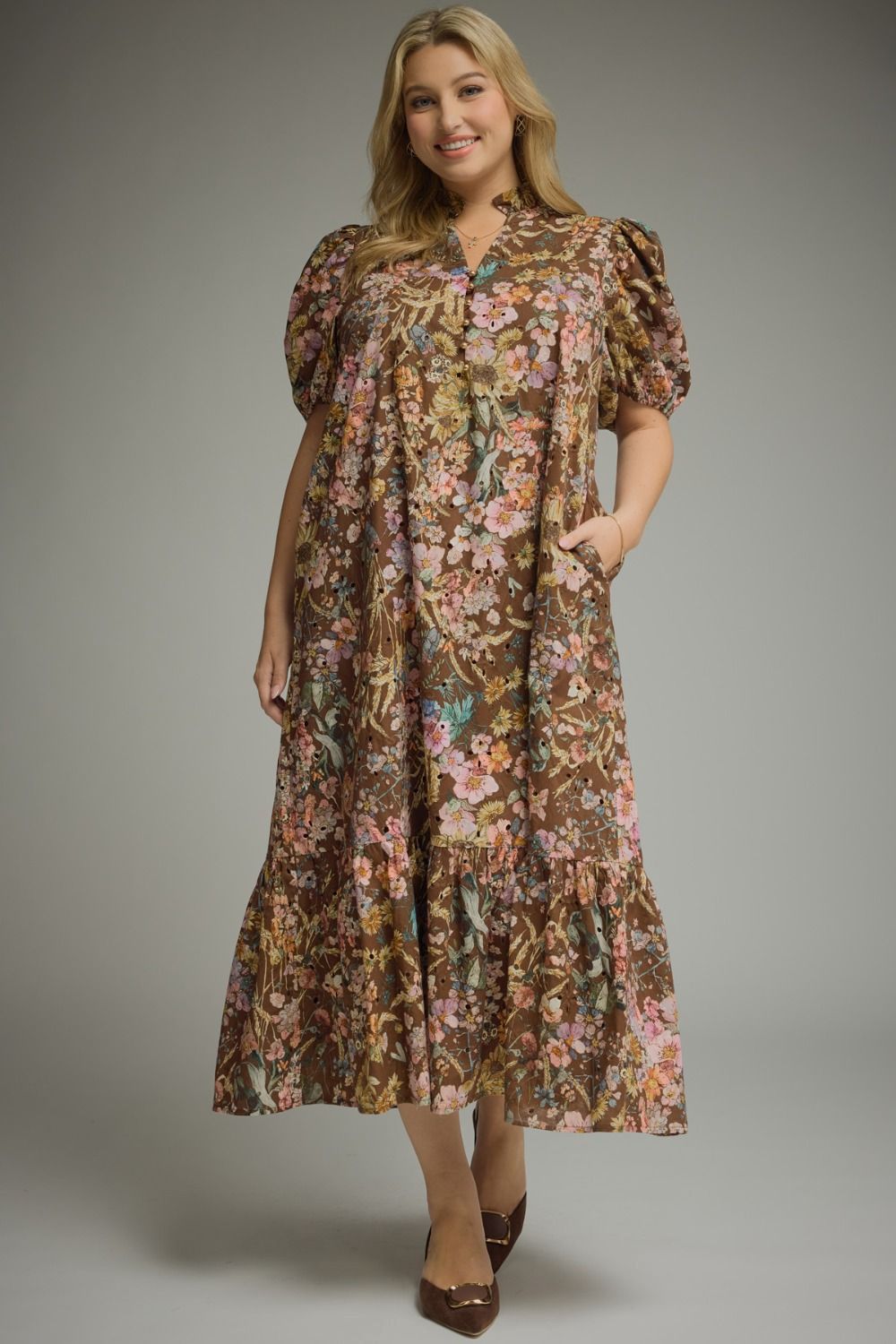 Fellis Dress, Color: Brown, Size: Xlarge