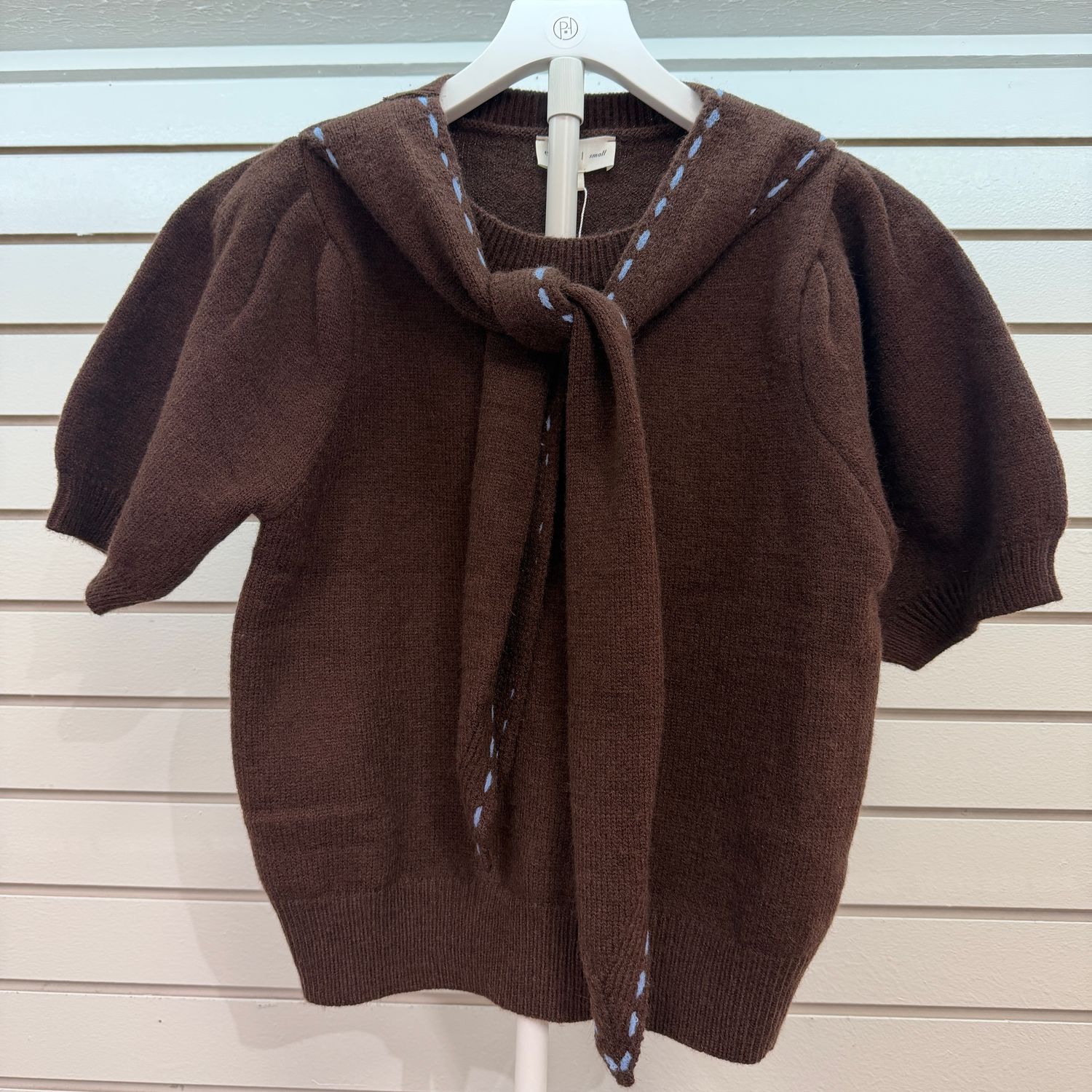 Dottie Blouse, Color: Brown, Size: Small