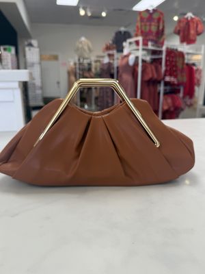 Vegan Leather Metal Handle Bag