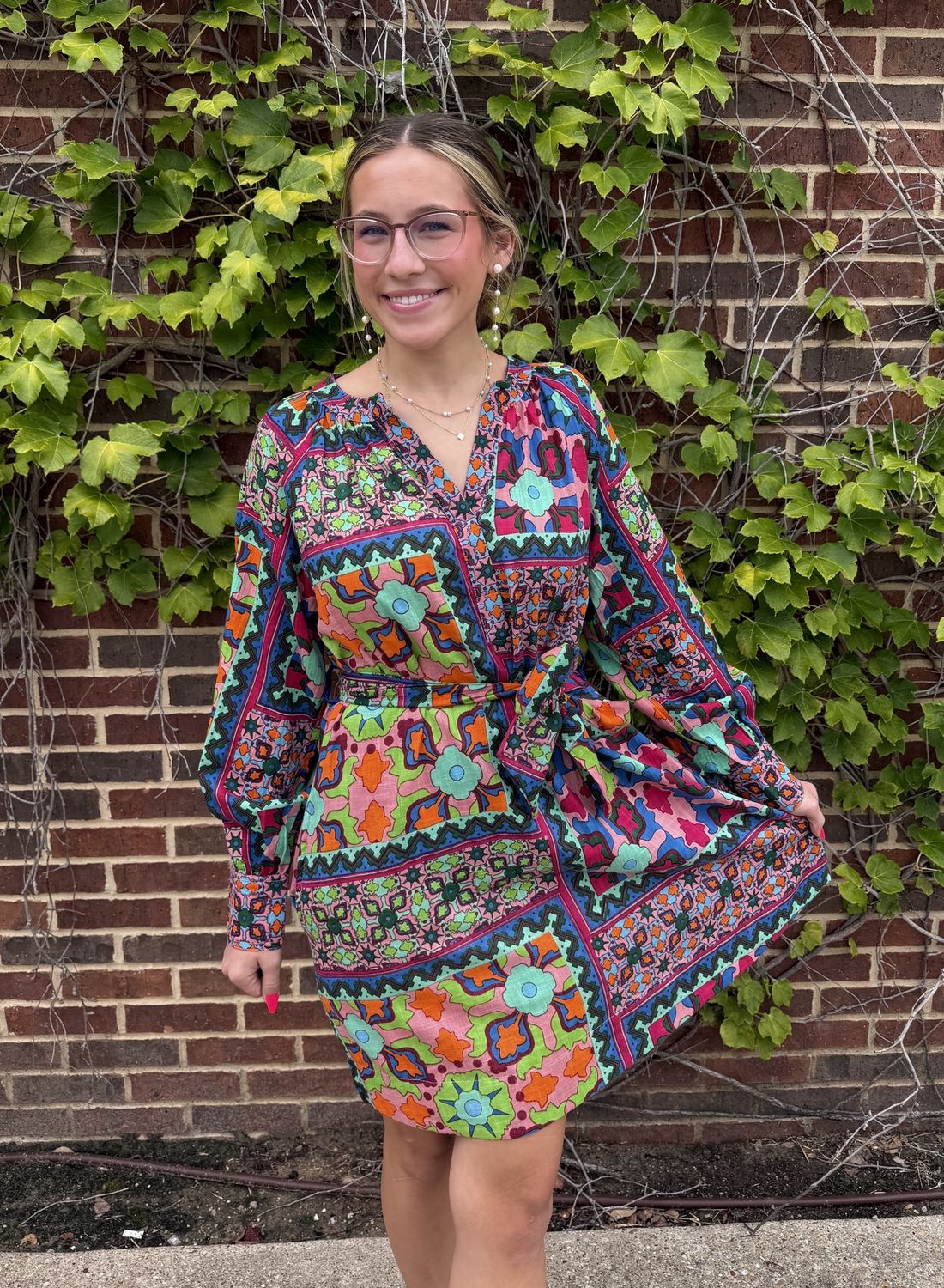 Patricia Print Dress, Color: Multi, Size: XS