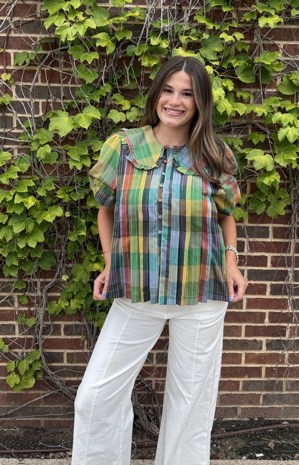 Sydnie Plaid Top, Color: Multi, Size: XS