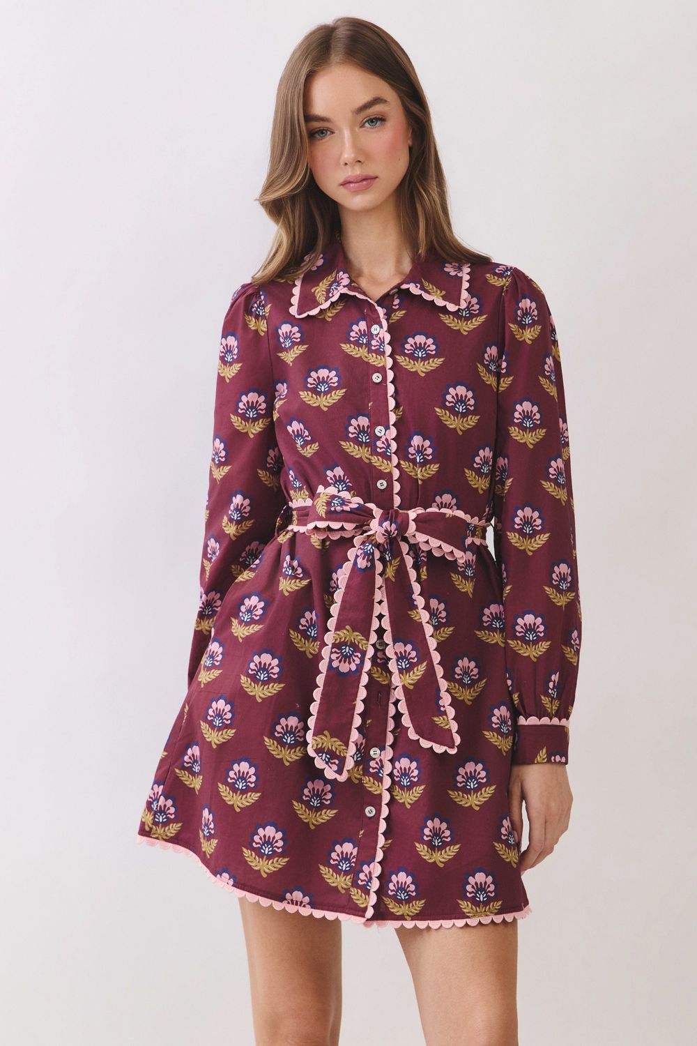 Johnna Dress, Color: Burgundy, Size: Small
