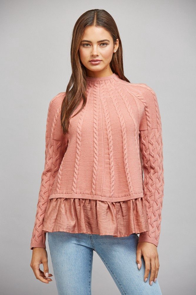 Roslinn Sweather, Color: Dusty Rose, Size: Small