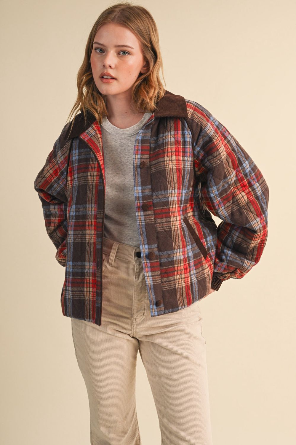 Bonnie-Rae Jacket, Color: Brown/Red, Size: Small