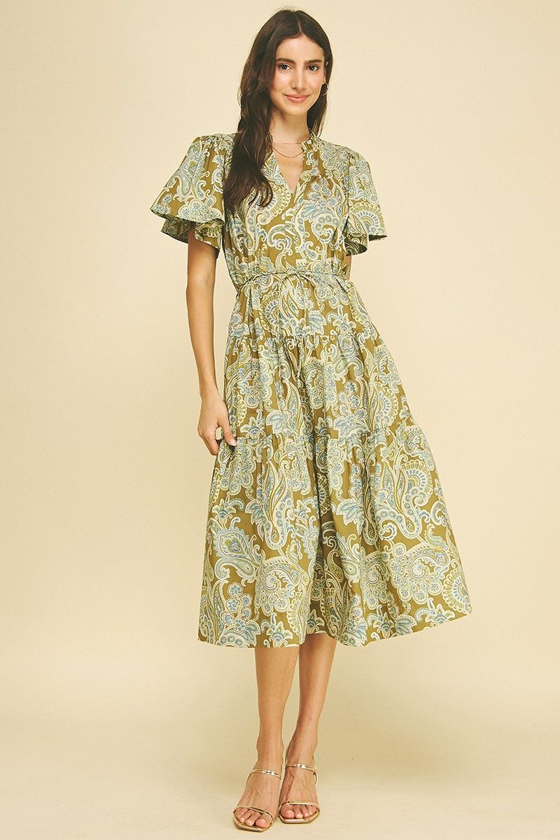 Sarella Dress, Color: Khaki Multi, Size: Small