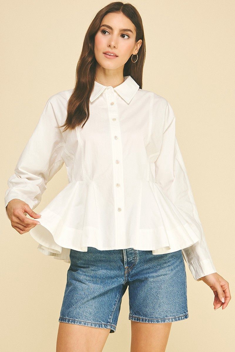Ariella Shirt, Color: Off White, Size: Small