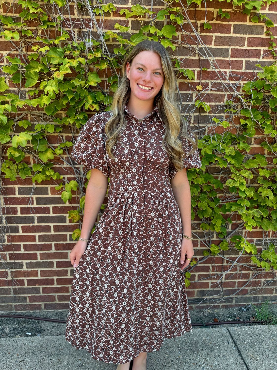 Felicity Eyelet, Color: Brown, Size: small