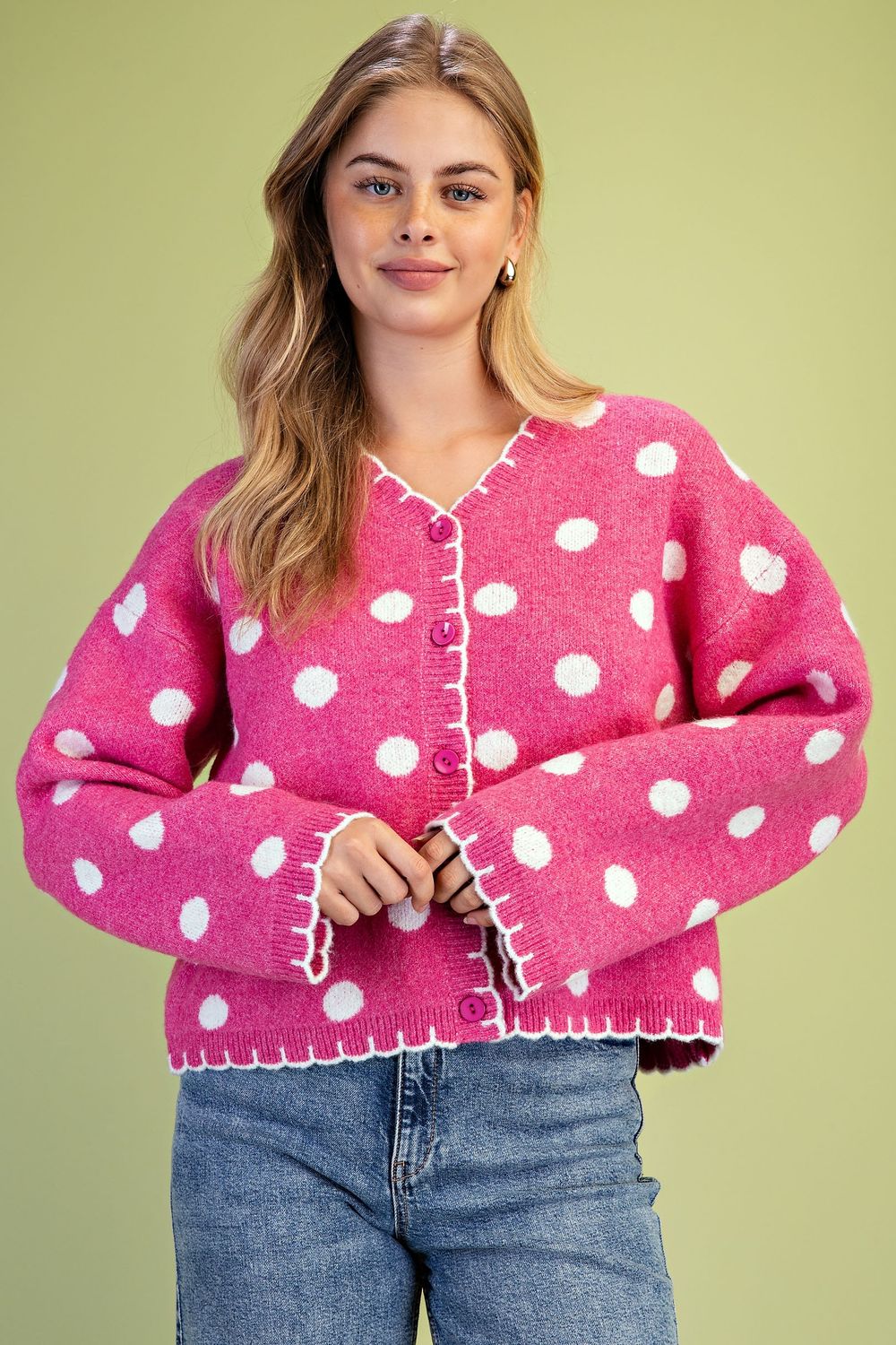 Bella Cardigan, Color: Rose, Size: Small