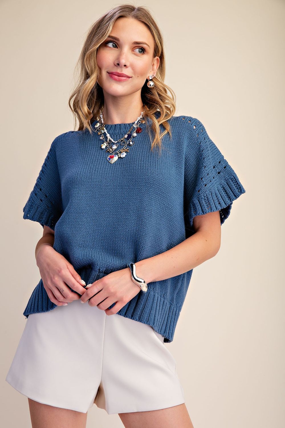 Bianca Sweater, Color: Blue, Size: Small