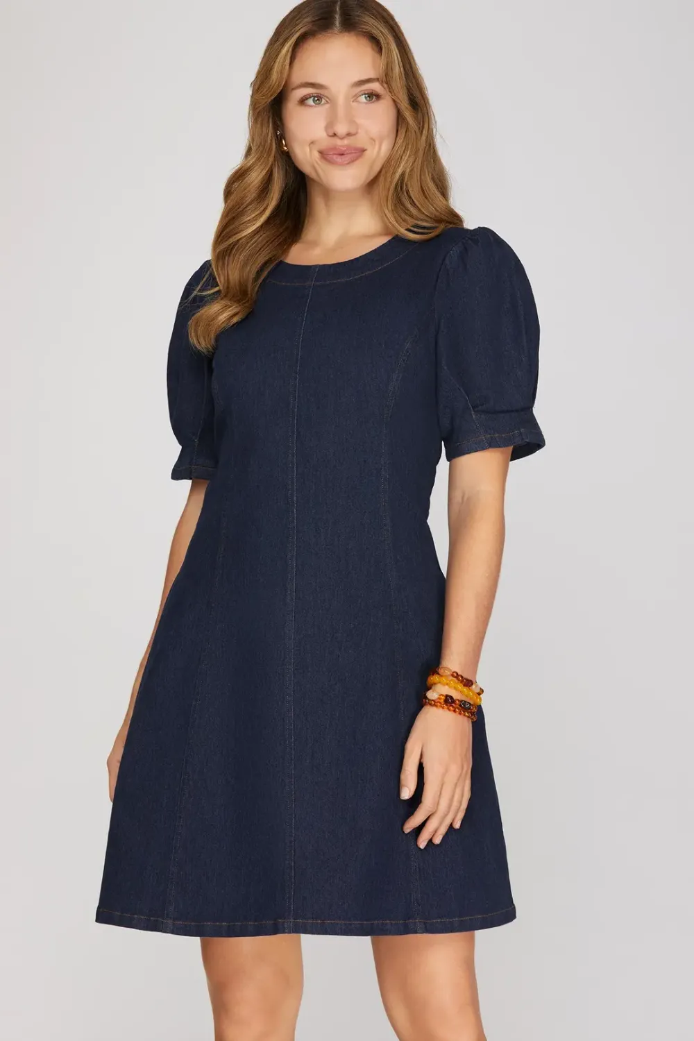Celestine Mini Dress, Color: Dark Denim, Size: Small