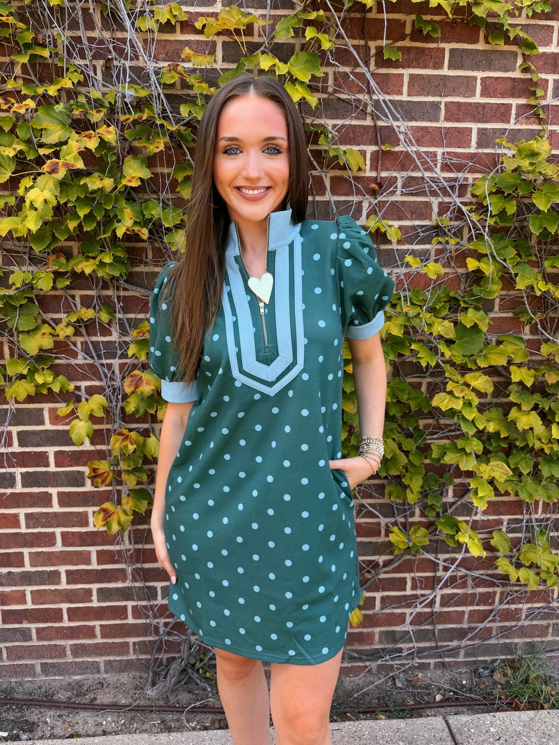 Li-ane Dress, Color: Hunter Green, Size: Small
