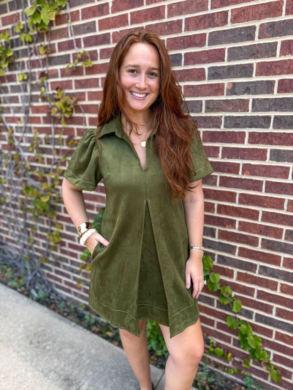 Sapphira Dress, Color: Olive, Size: Small