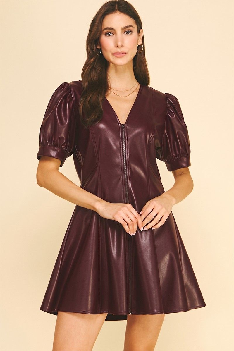 Karla Mini Dress, Color: Burgundy, Size: Small