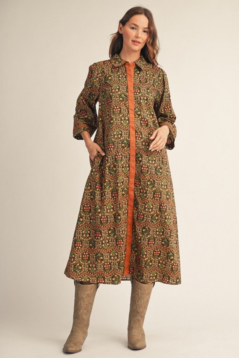 Holly Dress, Color: Olive/Toffee, Size: Small