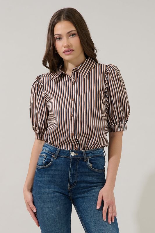 Klaren Button Down Striped Shirt