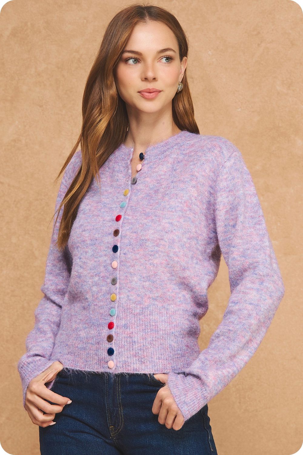 Emmerson Cardigan, Color: Lilac, Size: Small