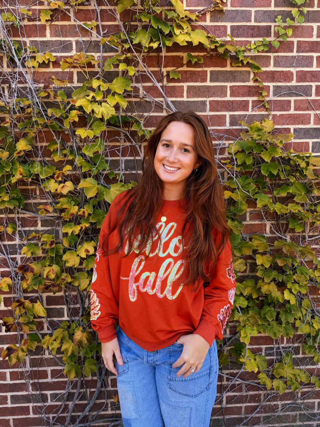 "Hello Fall" Orange Top