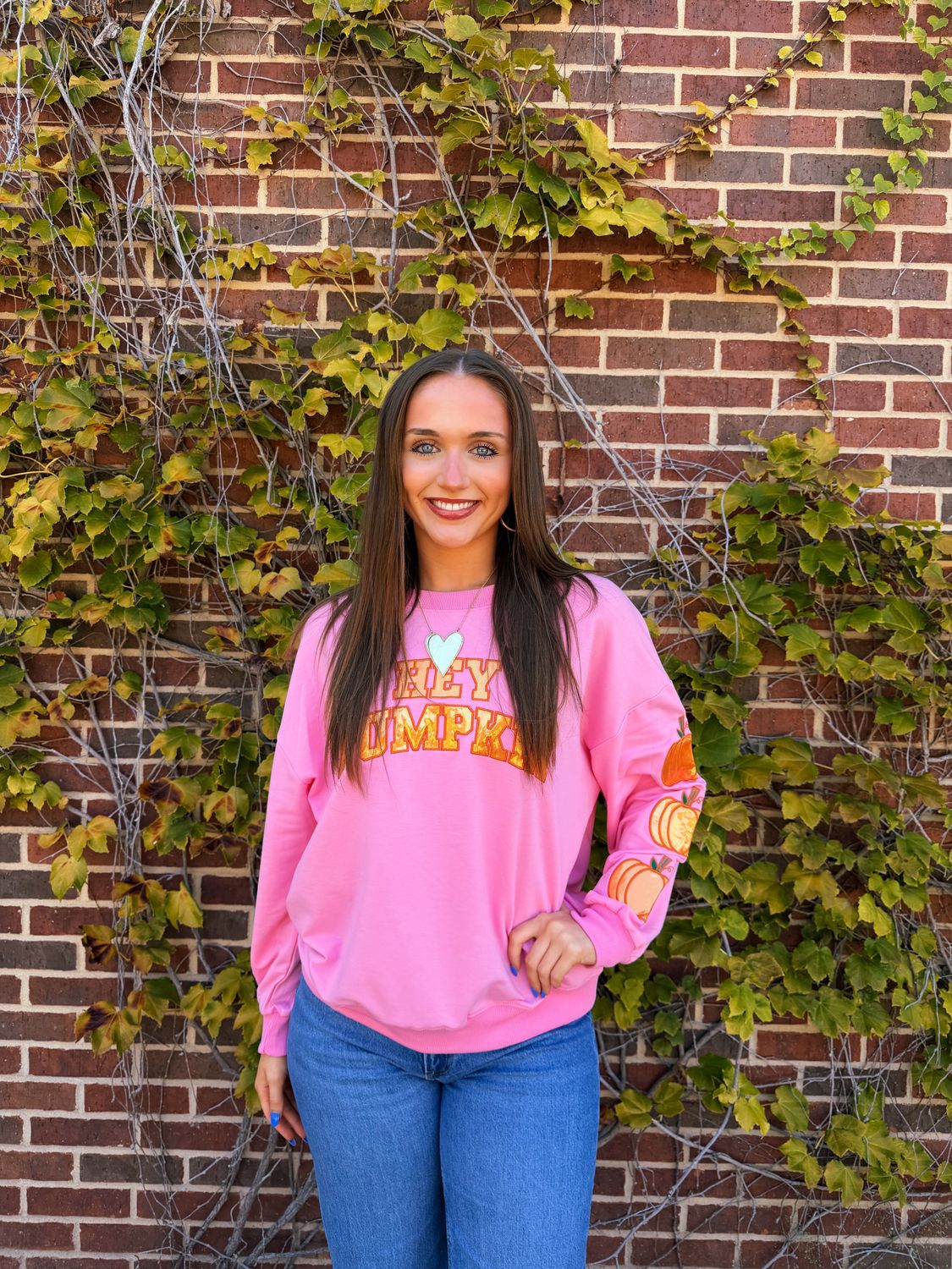 Hey Pumpkin Top, Color: Pink, Size: Small