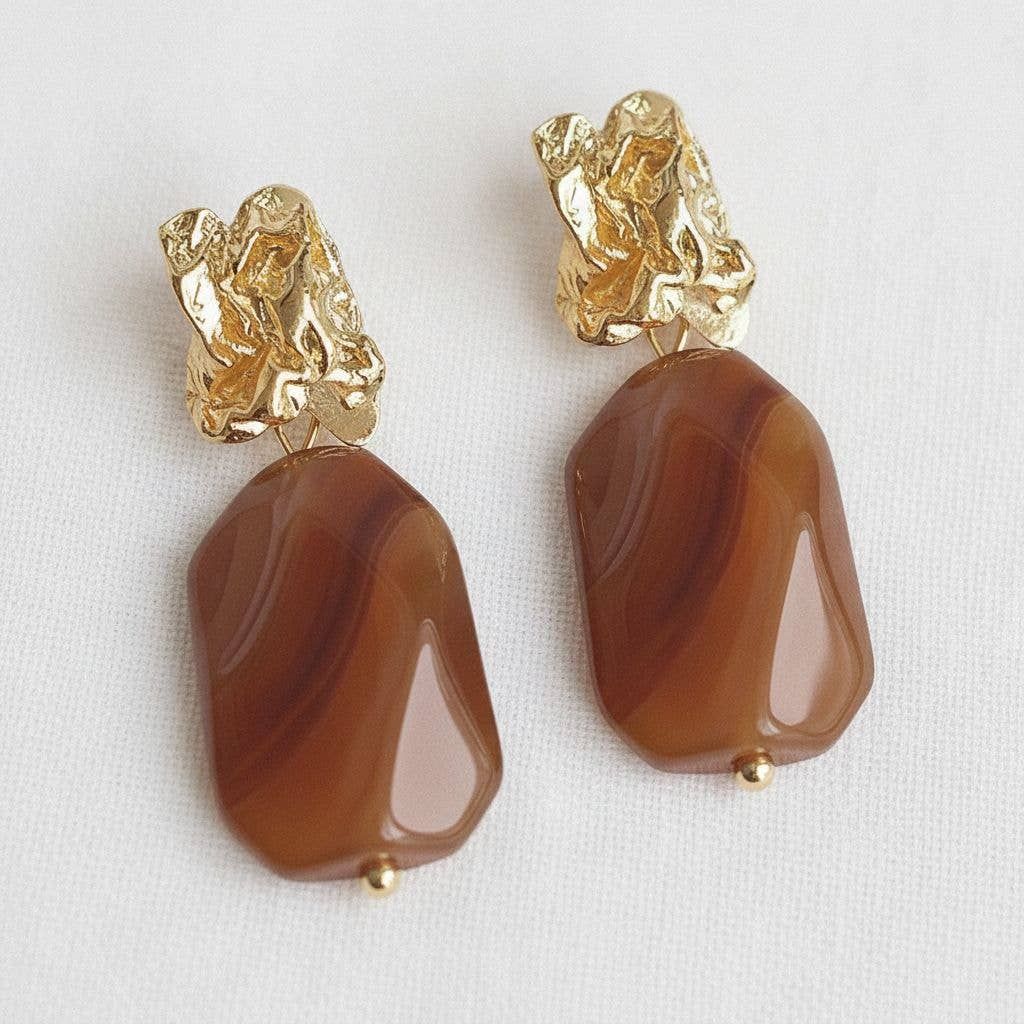 Artisan Geometric Resin Drop Earrings