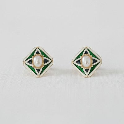 Chic Geometric Pearl Drop Earrings