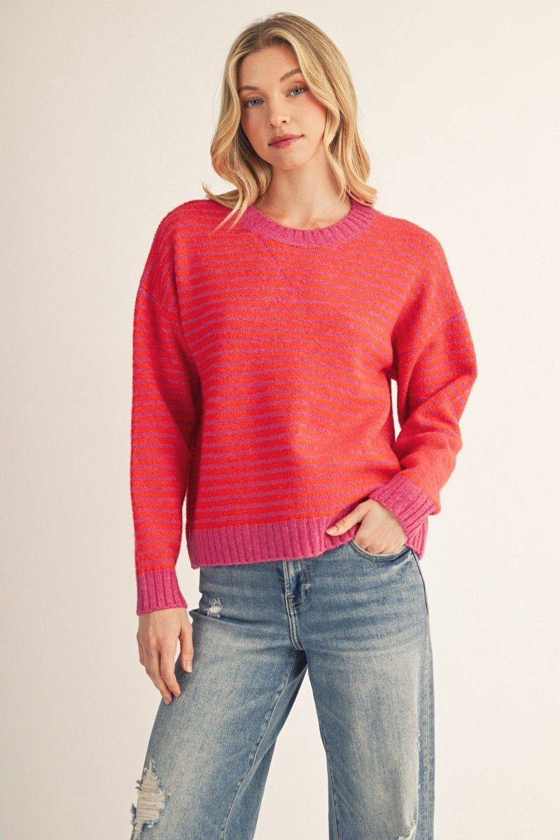Annalisia Sweater, Color: Hot Pink, Size: Small