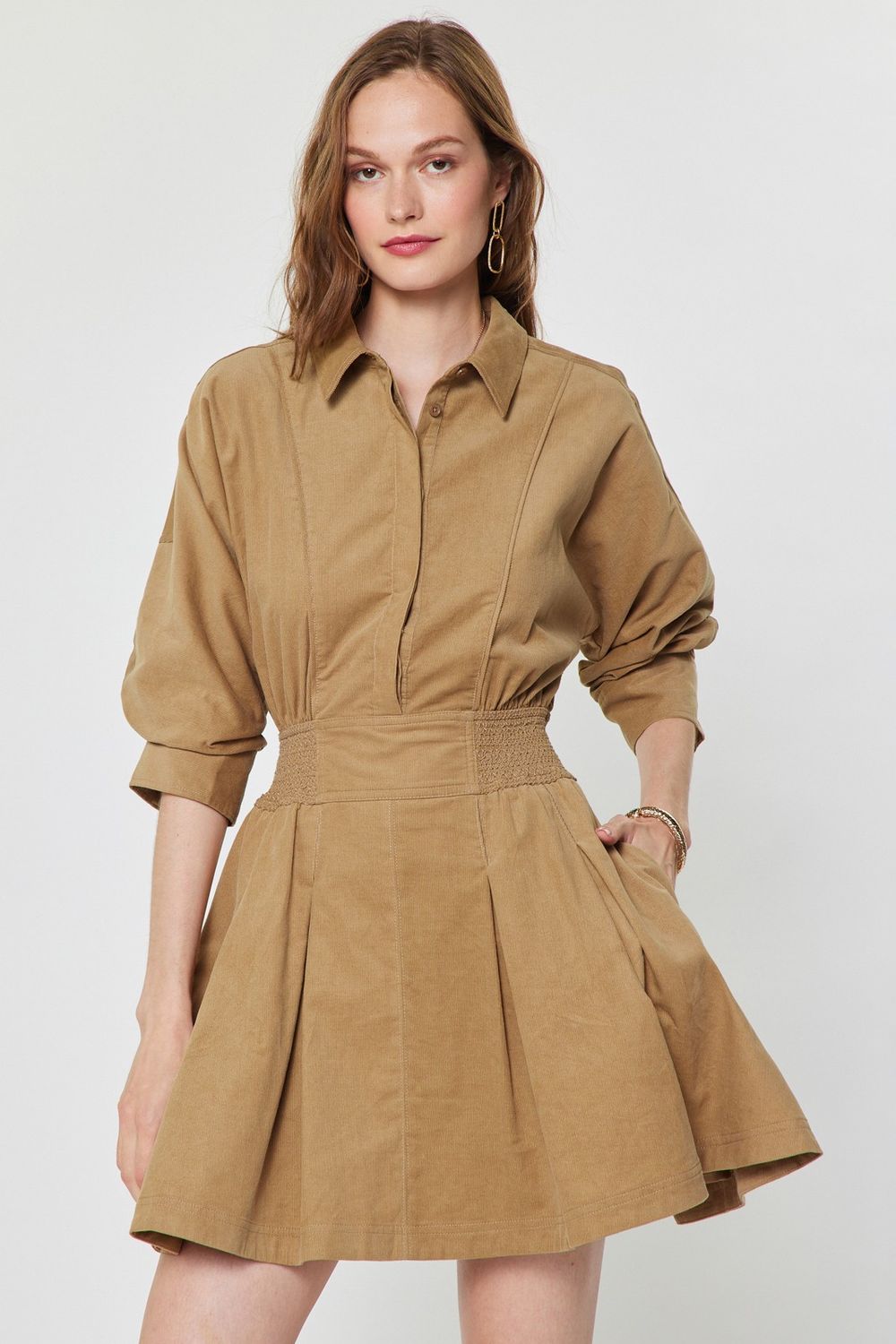 Alysia Dress, Color: Camel, Size: XS