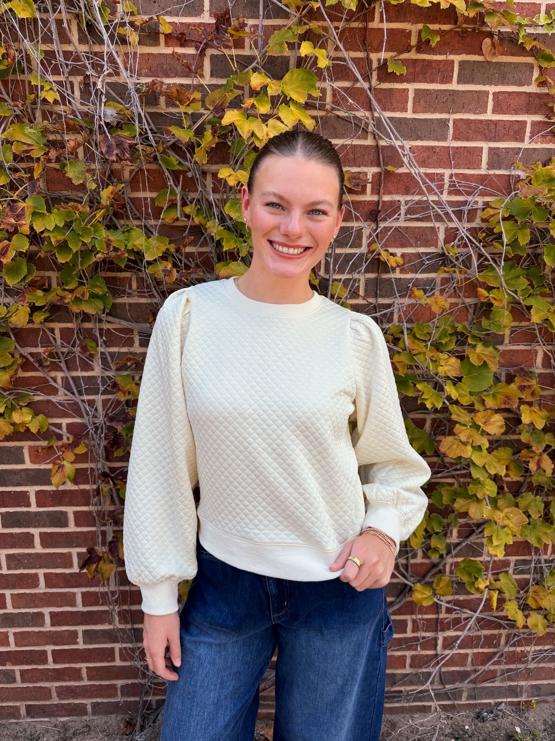 Anita Sweatshirt, Color: Cream, Size: Small