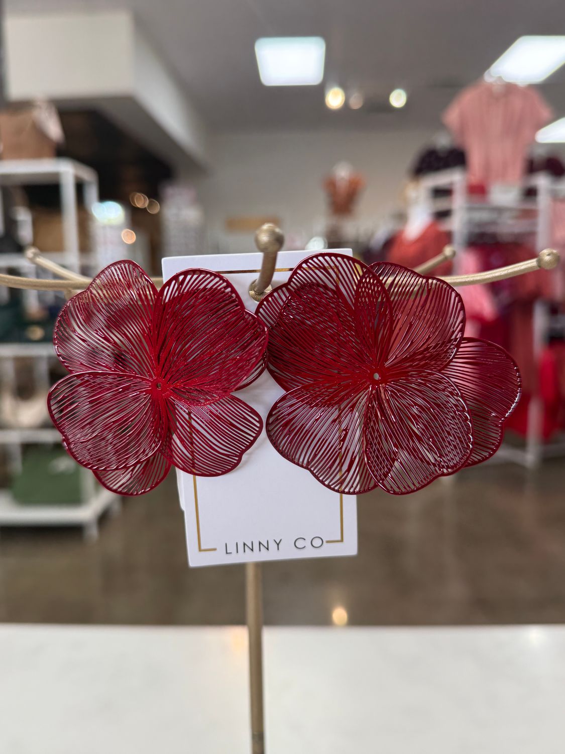 Erica Statement Earrings, Color: Crimson