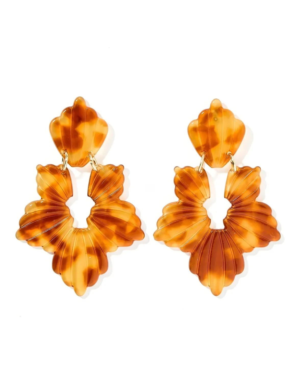 Michelle Statement Earrings, Color: Caramel