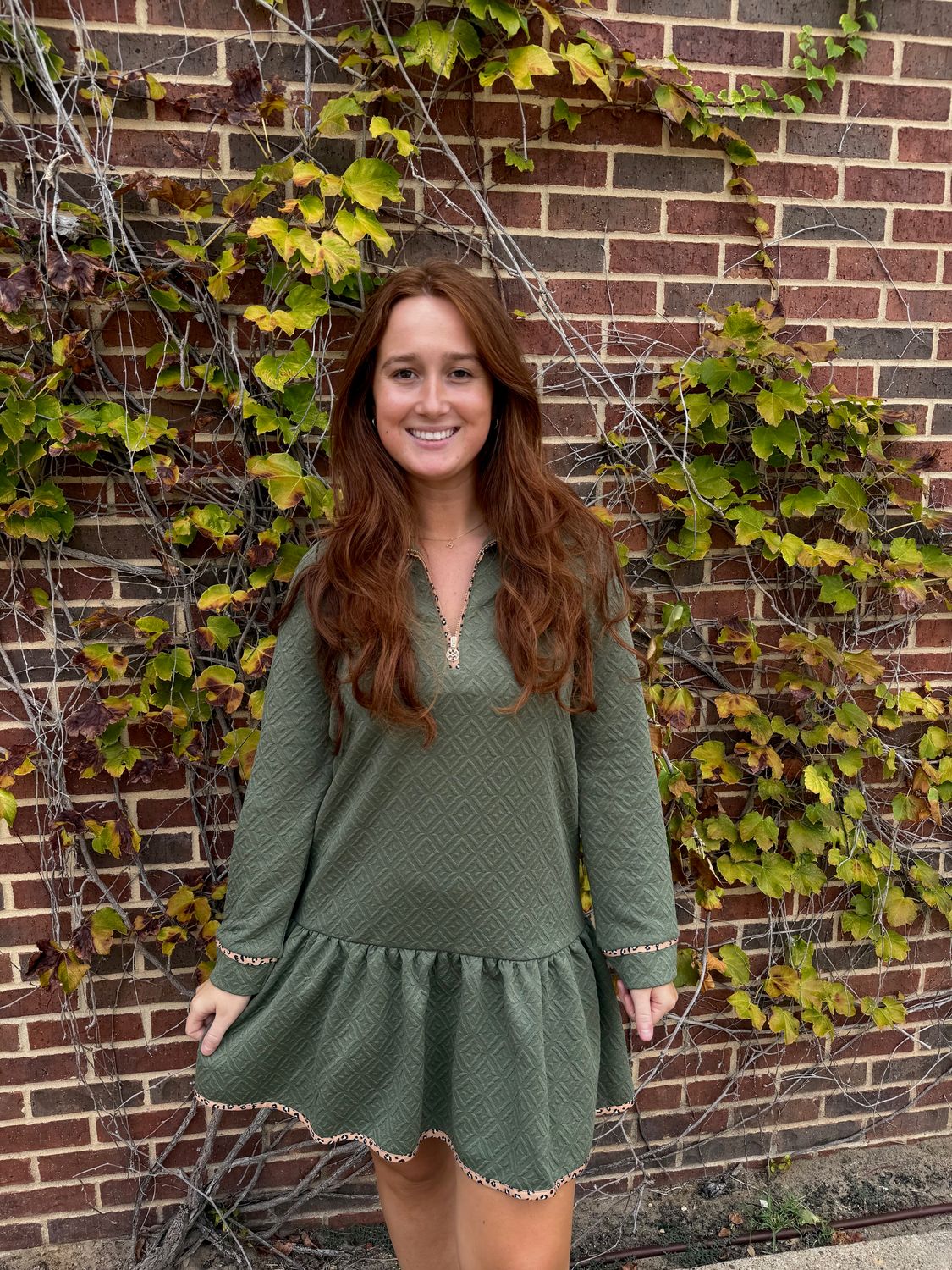 Adriana Dress, Color: Olive, Size: XS