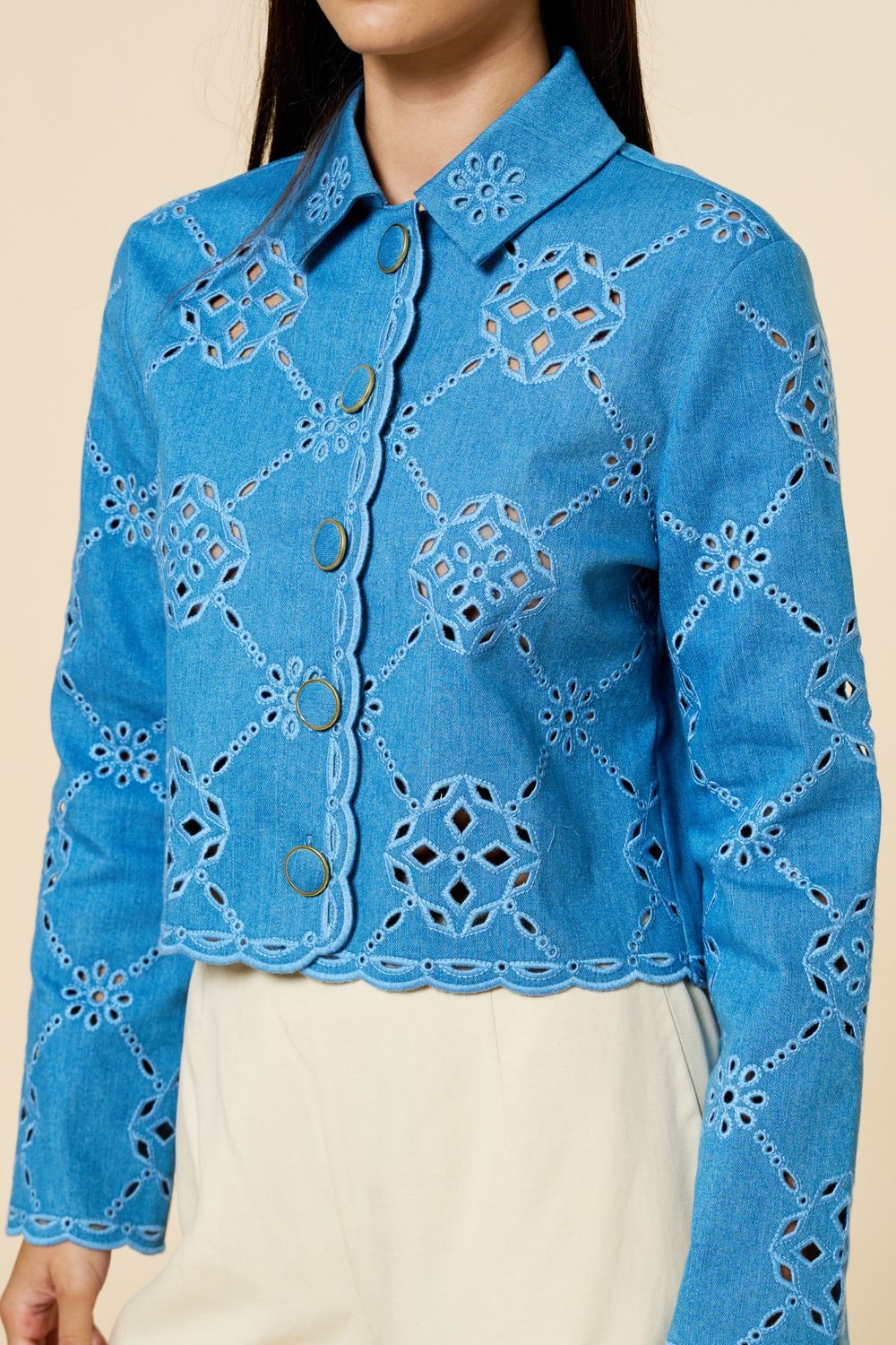 Shirley Jacket, Color: Denim, Size: Small